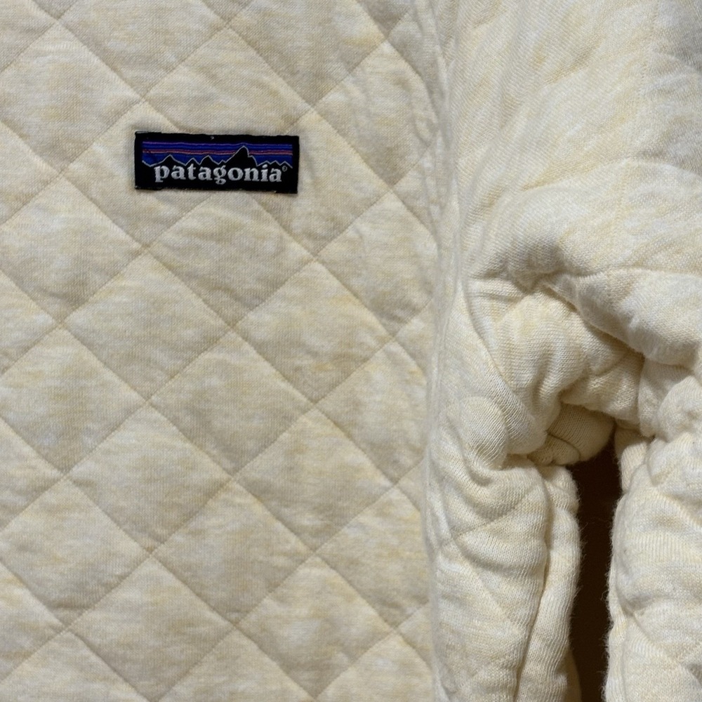 Patagonia‎ Organic Cotton Sweatshirt Quilted Crew Neck Vela Peach Women's Size L - Picture 2 of 6